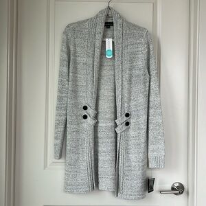 NWT - Fortune + Ivy - Raiden Tab Detail Cardigan - Grey - Sz M